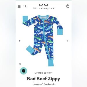 Little Sleepies Rad Reef Bamboo Zippie 0-3 Months